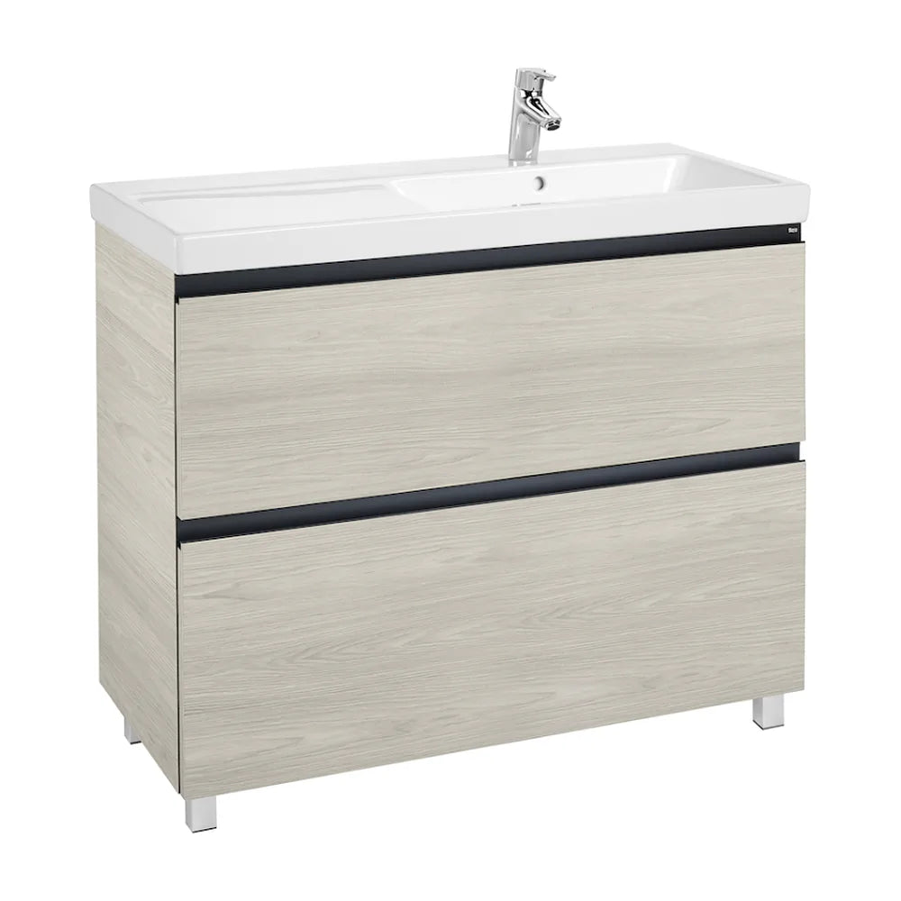 Mueble de Baño con Lavabo Derecho y 2 Cajones Nórdico Lander de 100 cm Colección Unik Fresno Roca - Vista 2