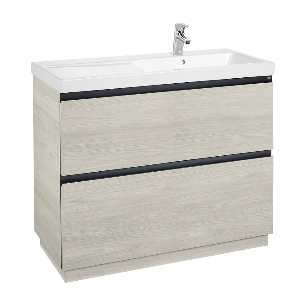 Mueble de Baño con Lavabo Derecho y 2 Cajones Nórdico Lander de 100 cm Colección Unik Fresno Roca - Vista 1