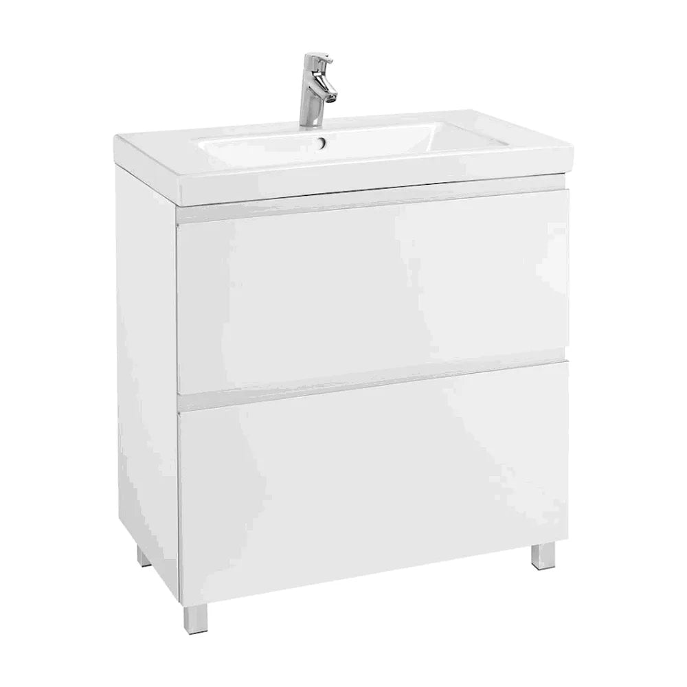 Mueble de Baño con Lavabo y 2 Cajones Lander de 80 cm Colección Unik Blanco Brillo Roca - Vista 2