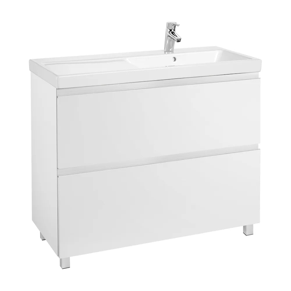 Mueble de Baño con Lavabo Derecho y 2 Cajones Lander de 100 cm Colección Unik Blanco Brillo Roca - Vista 2