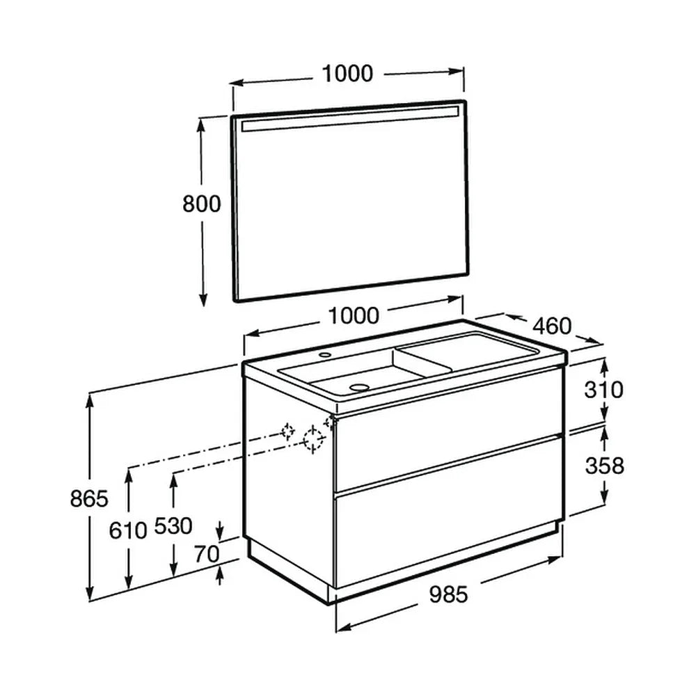 Conjunto de Baño con Lavabo Izquierdo Nórdico de 100 cm Colección Lander Fresno Roca - Vista 7