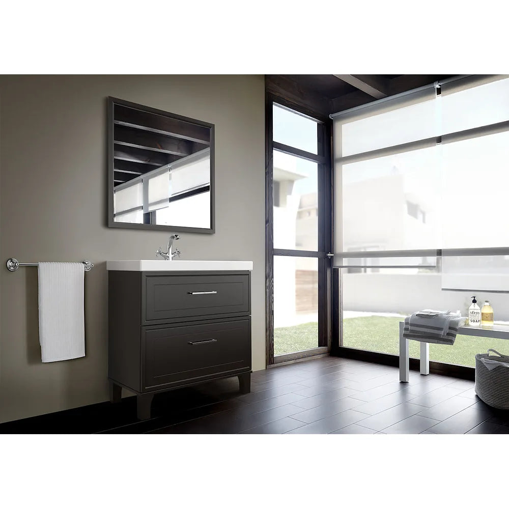 Conjunto de baño de 80 cm con un acabado en color gris oscuro mate Pack Romea Roca - Vista 2