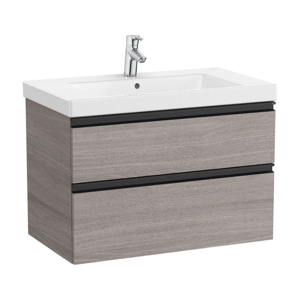 Mueble de Baño con Lavabo y 2 Cajones Texturizado Domi de 80 cm Colección Unik Roble Roca - Vista 1