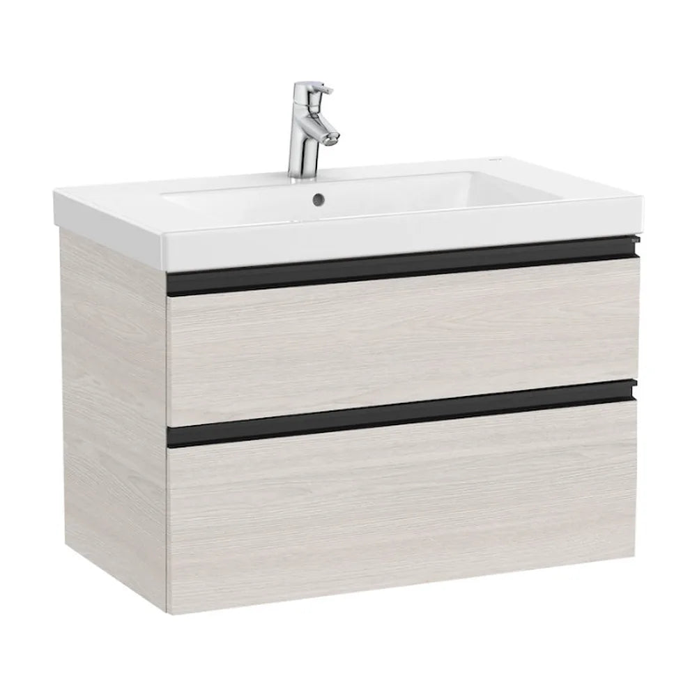 Mueble de Baño con Lavabo y 2 Cajones Nórdico Domi de 80 cm Colección Unik Fresno Roca - Vista 1