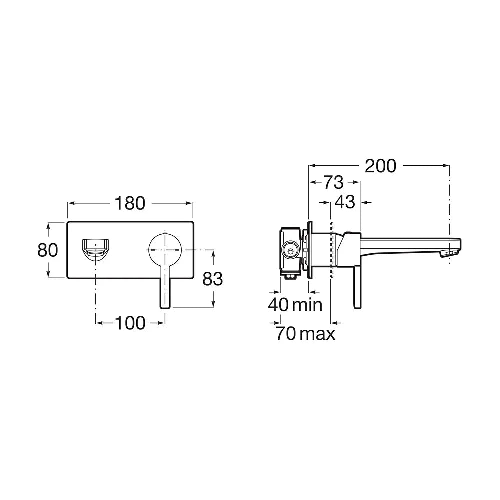 Grifo Monomando para Lavabo Empotrable Titanio Cepillado Naia Negro Roca - Vista 3