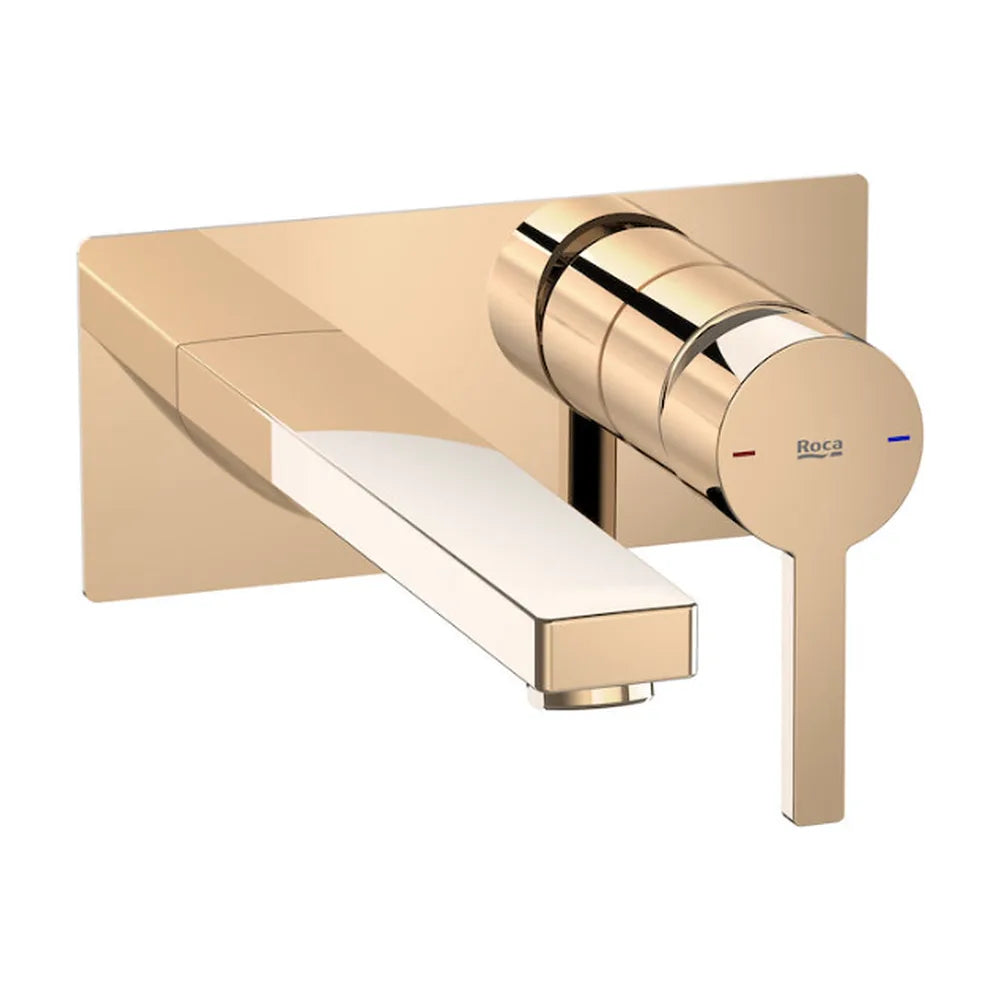 Grifo monocomando para lavabo empotrable y con acabado color oro rosado Naia Roca - Vista 1