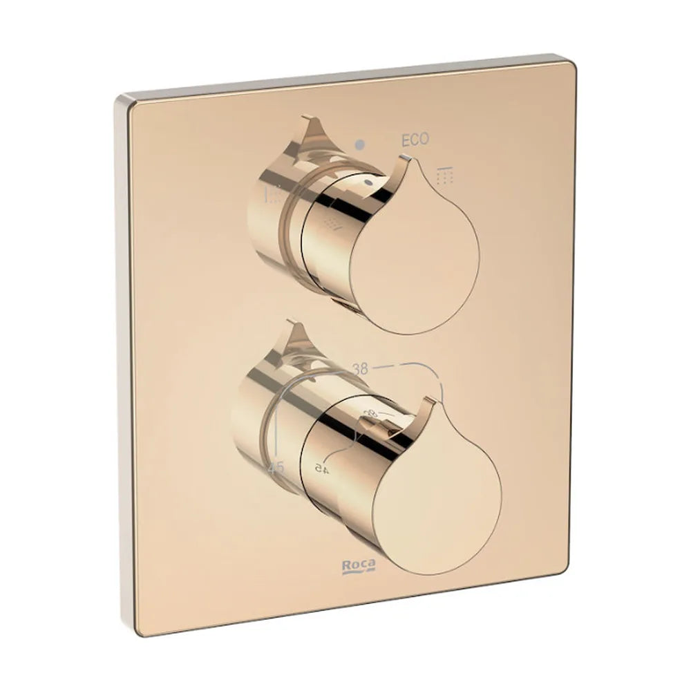 Grifo de Ducha Empotrable con Diseño Rectangular en Color Oro Rosa Insignia Roca - Vista 1