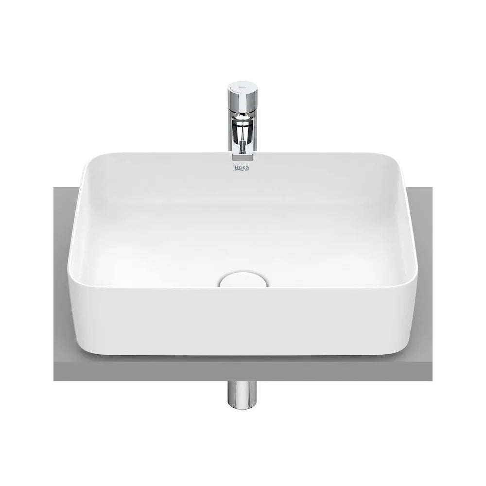 Lavabo de fineceramic de 50 cm con un acabado en color blanco mate Square Inspira Roca - Vista 1