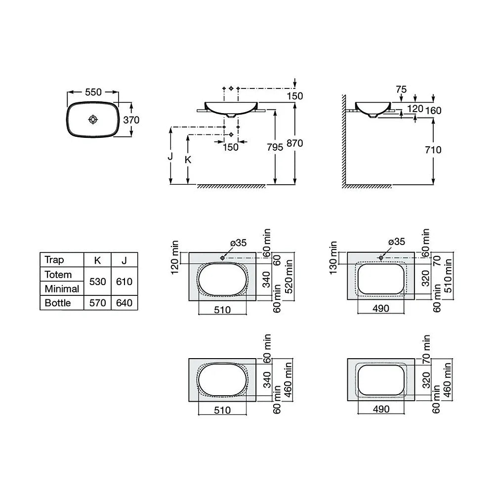 Lavabo de Encimera de Fineceramic Soft Inspira Blanco Mate Roca - Vista 4