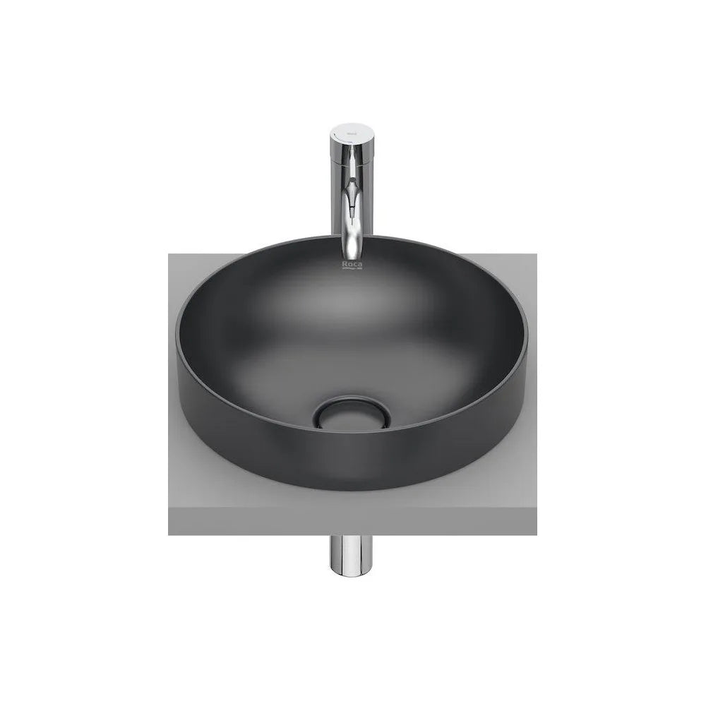 Lavabo de encimera de fineceramic con un acabado en color onix Round Inspira Roca - Vista 1