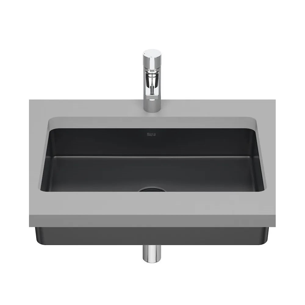 Lavabo bajo encimera de fineceramic con un acabado en color gris oscuro onix Inspira Roca - Vista 1