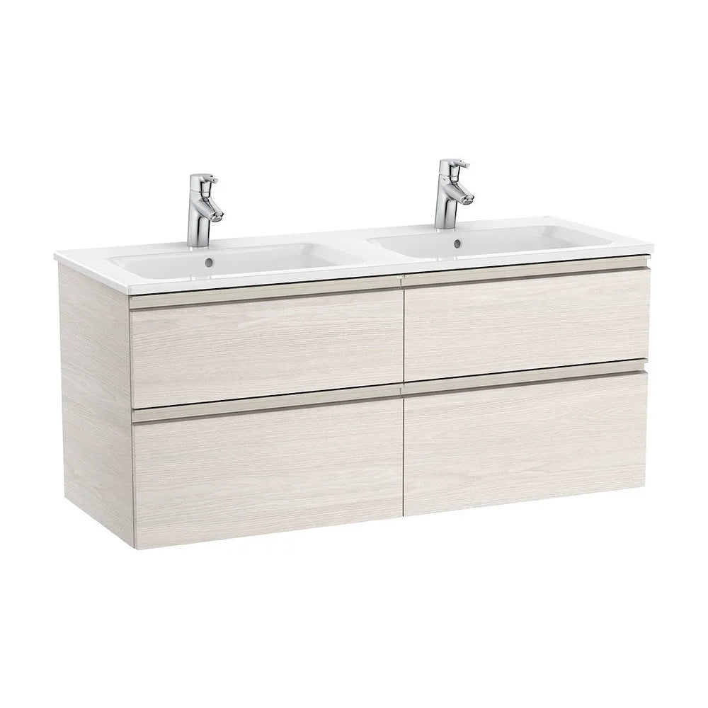 Mueble de Baño con Lavabo Doble y 4 Cajones Unik de 120 cm Colección The Gap Fresno Roca - Vista 1