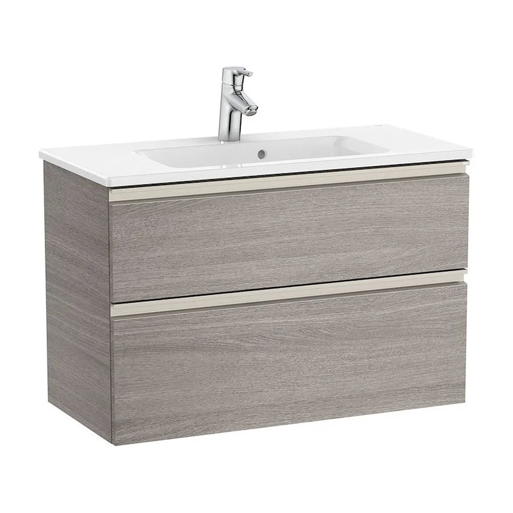 Mueble de Baño Compacto con Lavabo y 2 Cajones Unik de 80 cm Colección The Gap Roble Roca - Vista 1
