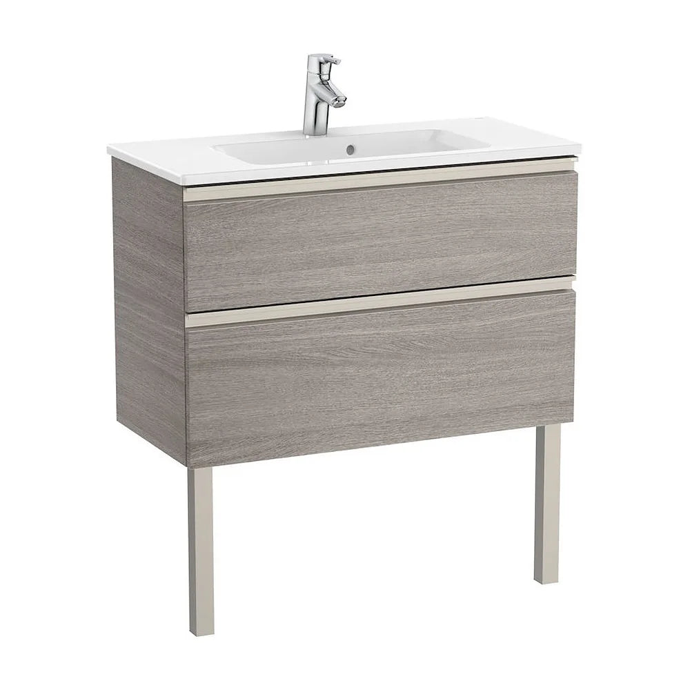 Mueble de Baño Compacto con Lavabo y 2 Cajones Unik de 80 cm Colección The Gap Roble Roca - Vista 2