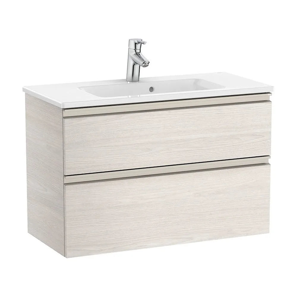 Mueble de baño compacto con lavabo y 2 cajones de 80 cm de ancho color fresno Unik The Gap Roca - Vista 1