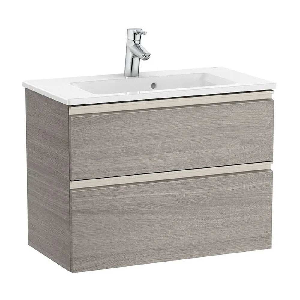 Mueble de Baño Compacto con Lavabo y 2 Cajones Unik de 70 cm Colección The Gap Roble Roca - Vista 1