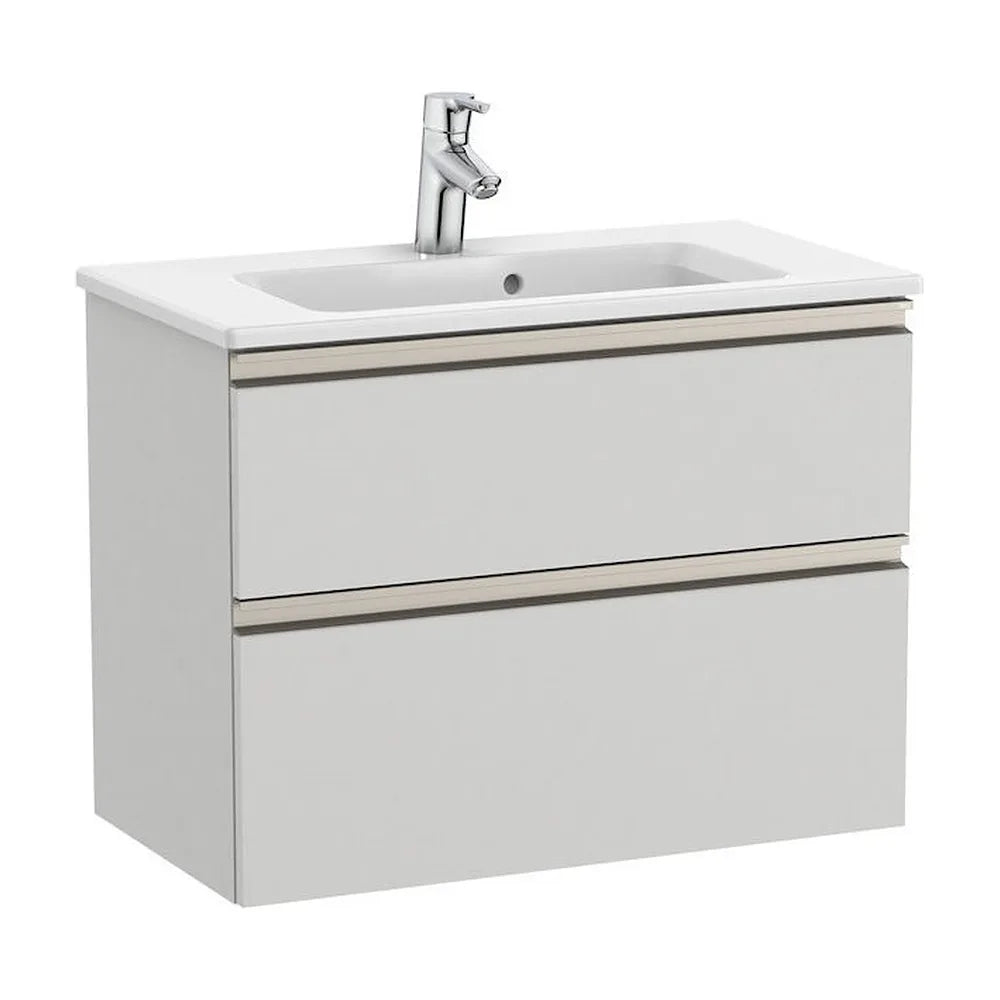 Mueble de Baño Compacto con Lavabo y 2 Cajones Color Gris Ártico Unik de 70 cm Colección The Gap Roca - Vista 1