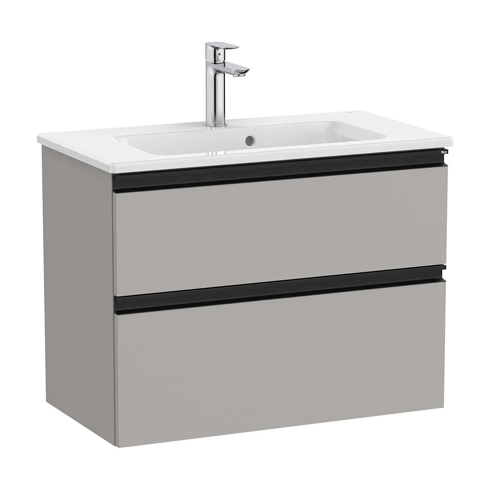Mueble de Baño Compacto con Lavabo y 2 Cajones Color Gris Mate Unik de 70 cm Colección The Gap Roca - Vista 1