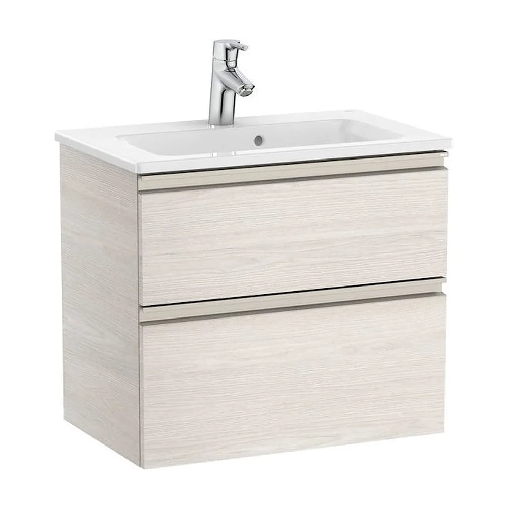 Mueble de Baño Compacto con Lavabo y 2 Cajones Unik de 60 cm Colección The Gap Fresno Roca - Vista 1