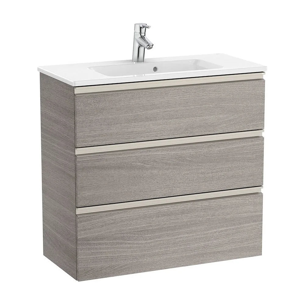 Mueble de Baño Compacto con Lavabo y 3 Cajones Unik de 80 cm Colección The Gap Roble Roca - Vista 1