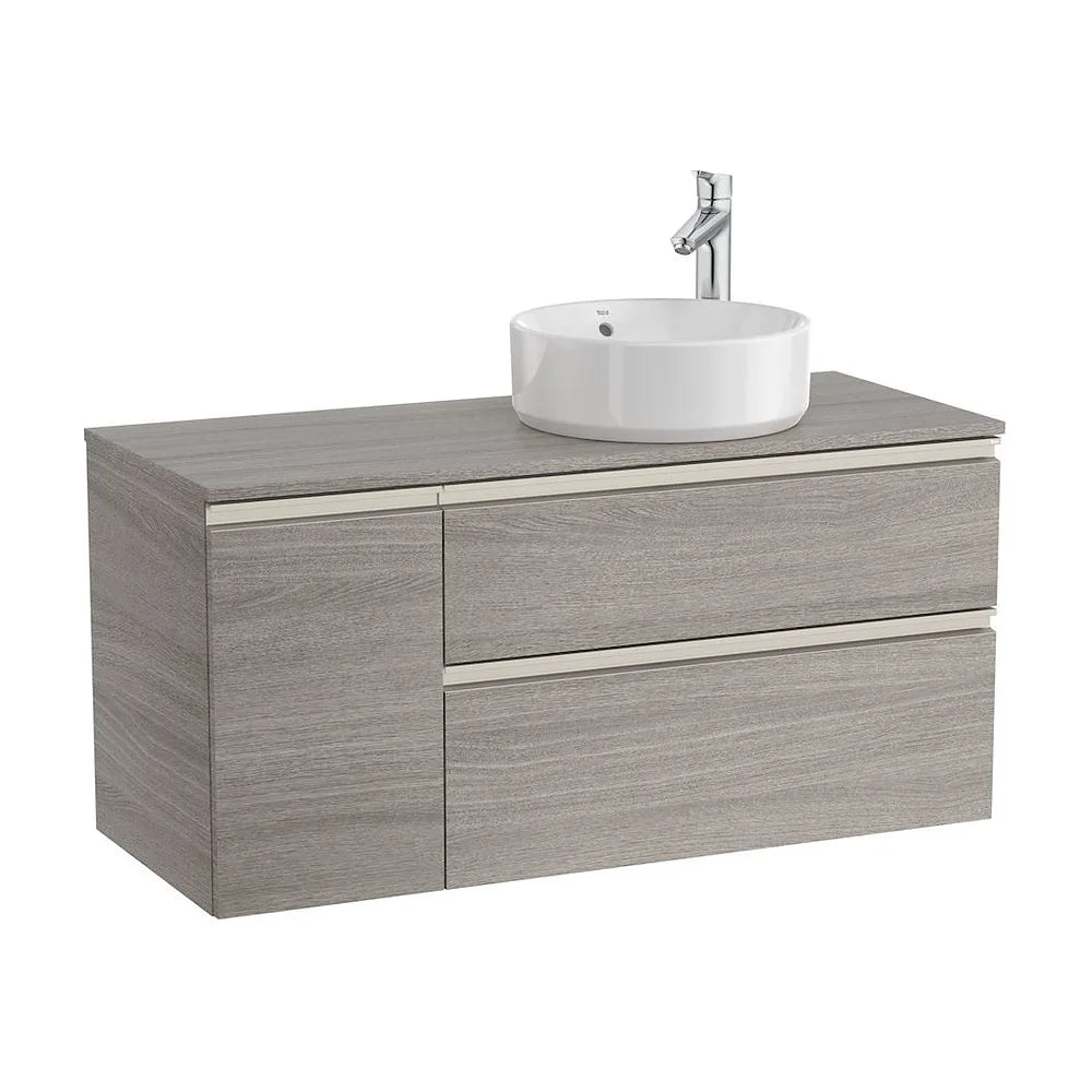 Mueble de baño para lavabo de 110 cm de ancho con 2 cajones y 1 puerta color roble The Gap Roca - Vista 1