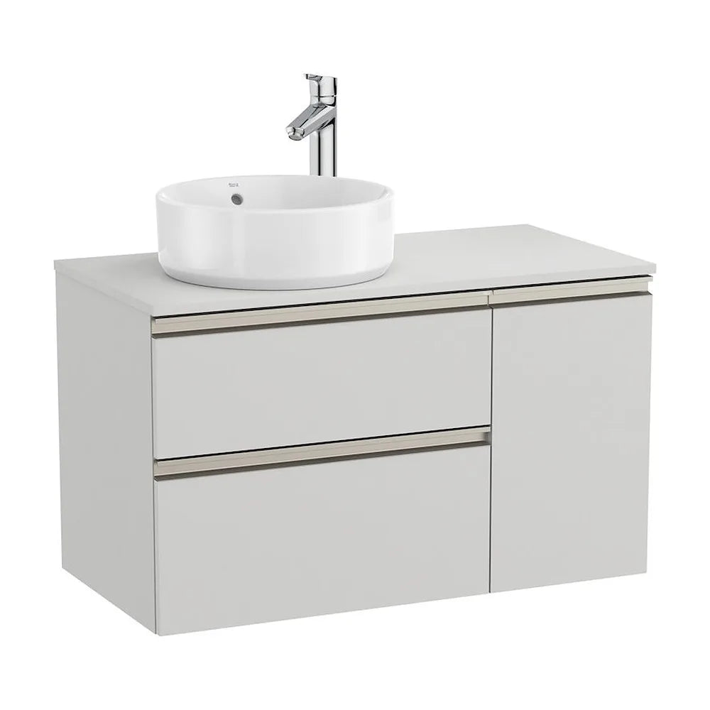 Mueble de Baño para Lavabo Hacia la Izquierda con 1 Puerta y 2 Cajones Color Gris Ártico de 90 cm Colección The Gap Roca - Vista 1