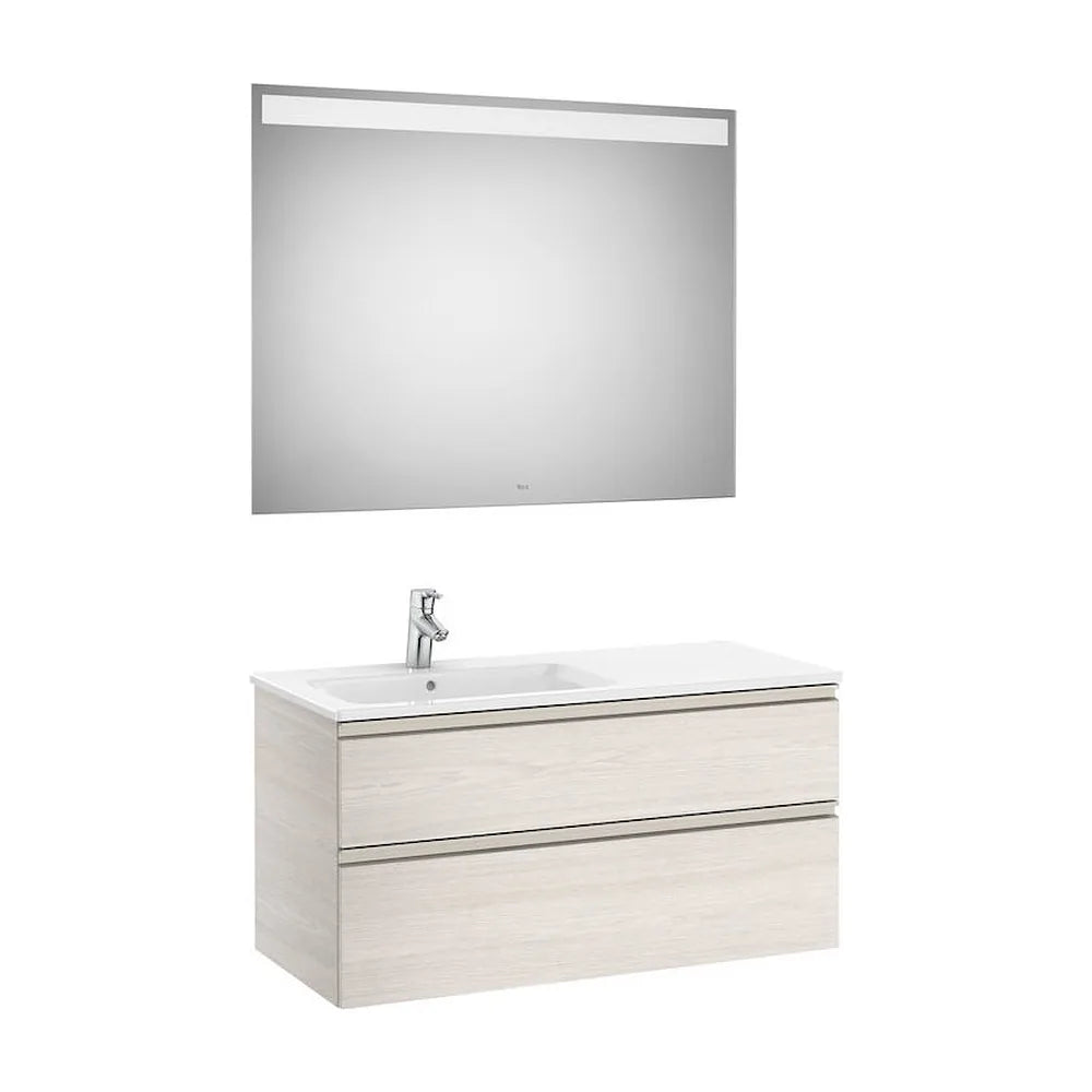 Conjunto de baño de 100 cm con dos cajones en acabado color fresno Pack The Gap Roca - Vista 1