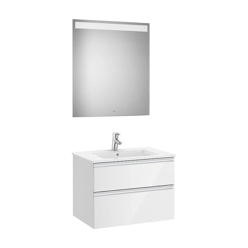 Conjunto de Baño con 2 Cajones de 70 cm Colección The Gap Blanco Brillo Roca - Vista 1
