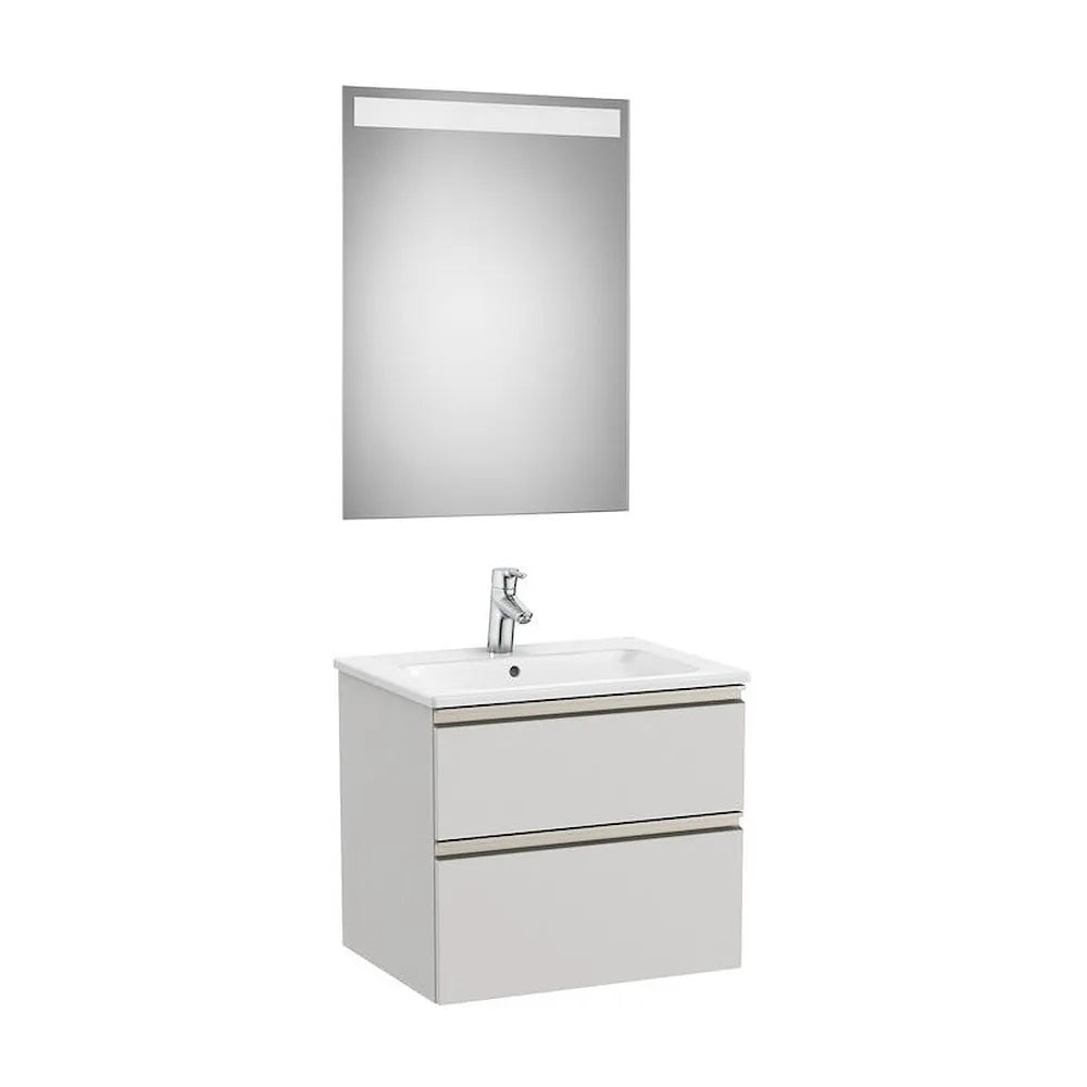 Conjunto de Baño con 2 Cajones en Color Gris Ártico de 60 cm Colección The Gap Roca - Vista 1