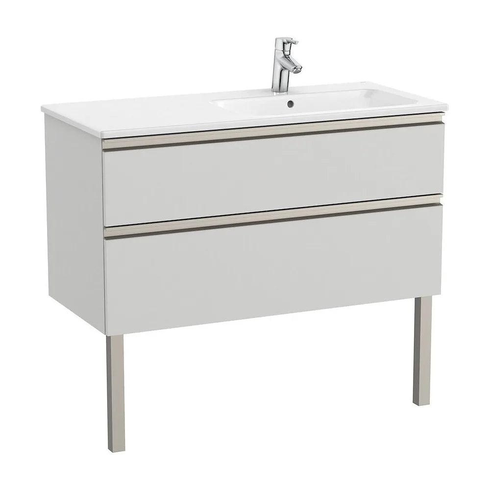 Mueble de Baño con Lavabo Derecho Color Gris Ártico Unik de 100 cm Colección The Gap Roca - Vista 2