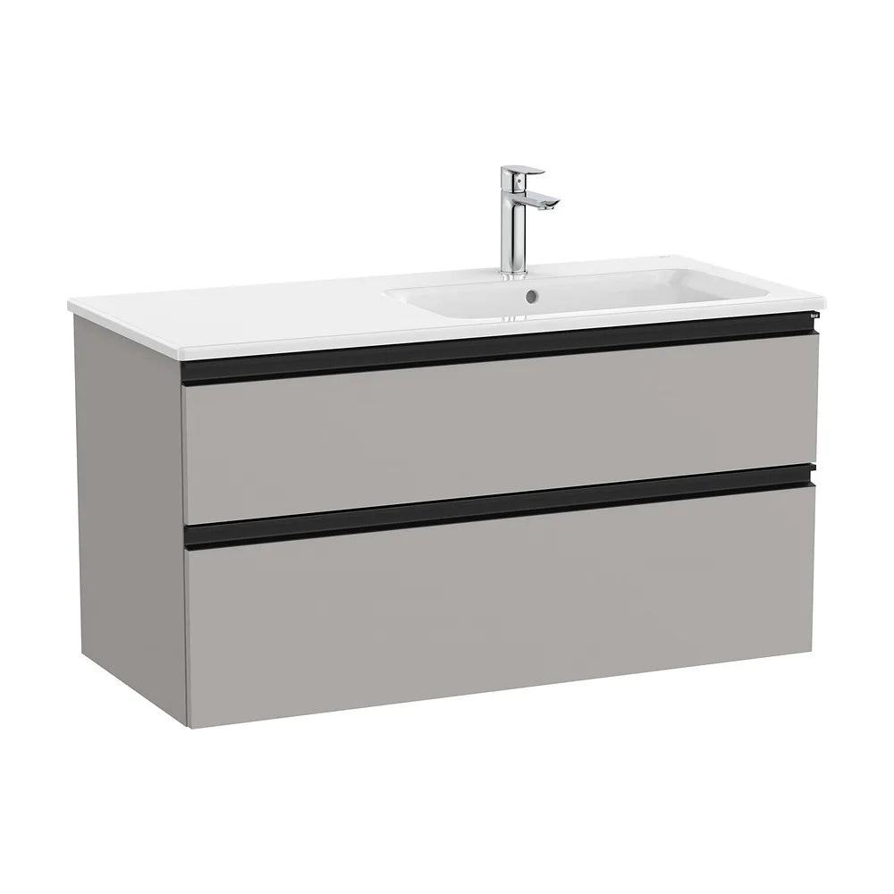 Mueble de Baño con Lavabo Derecho Gris Mate Unik de 100 cm Colección The Gap Roca - Vista 1