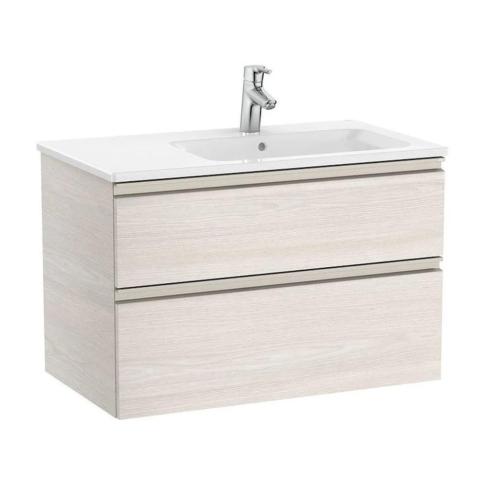 Mueble de Baño con 2 Cajones y Lavabo Derecho Unik de 80 cm Colección The Gap Fresno Roca - Vista 1