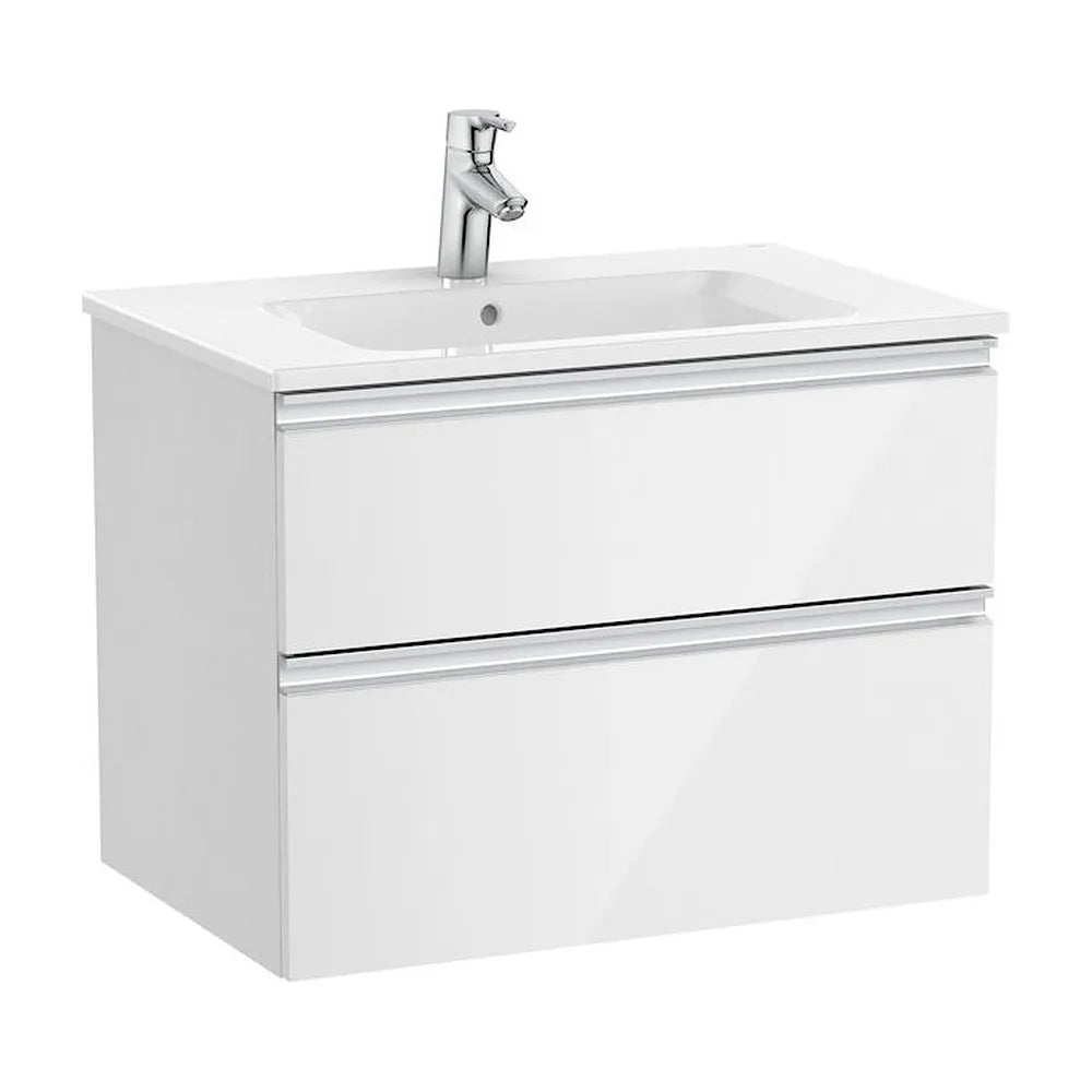 Mueble de baño de 70 cm de ancho con lavabo central color blanco brillo Unik The Gap Roca - Vista 1