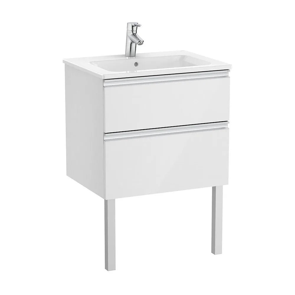 Mueble de Baño con Lavabo Central Unik de 60 cm Colección The Gap Blanco Brillo Roca - Vista 2