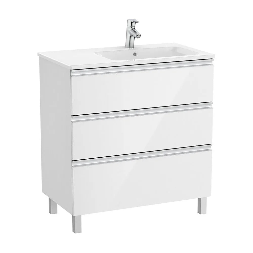 Mueble de Baño con Lavabo Derecho Unik de 80 cm Colección The Gap Blanco Brillo Roca - Vista 2