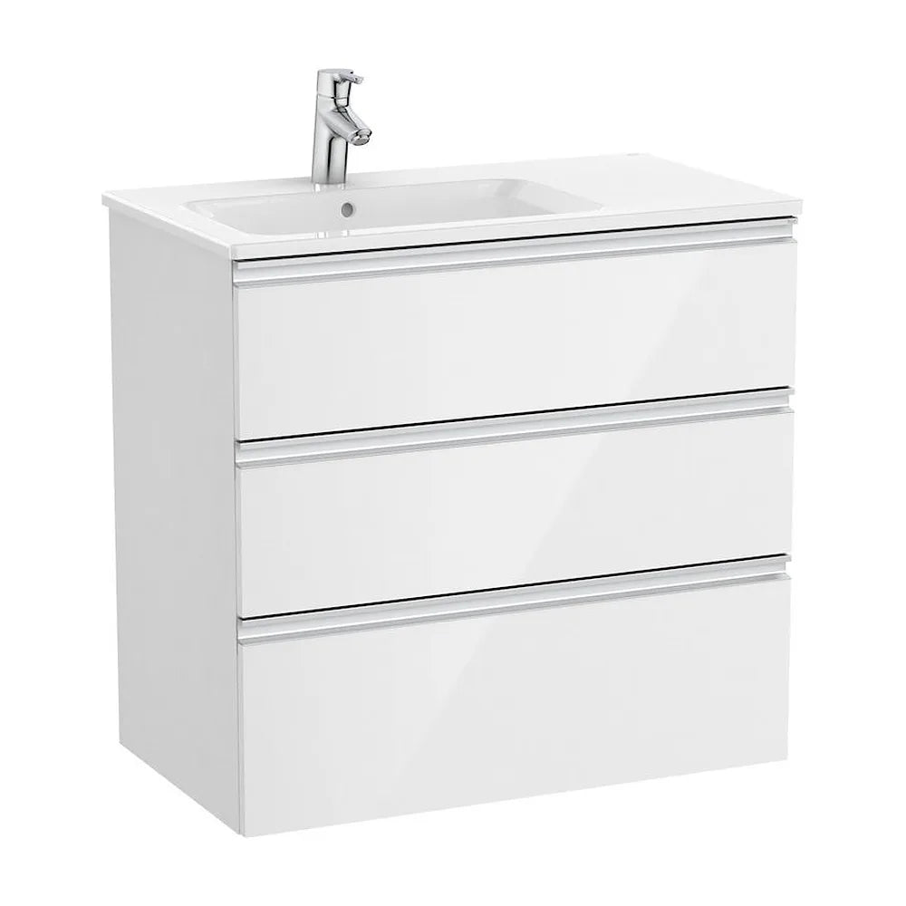 Mueble de baño de 80 cm con lavabo izquierdo color blanco brillo Unik The Gap Roca - Vista 1