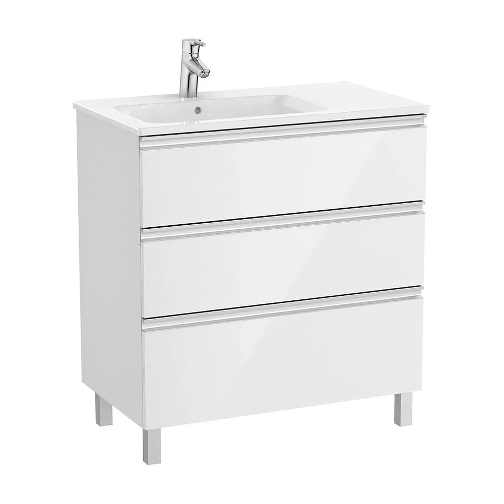 Mueble de baño de 80 cm con lavabo izquierdo color blanco brillo Unik The Gap Roca - Vista 2