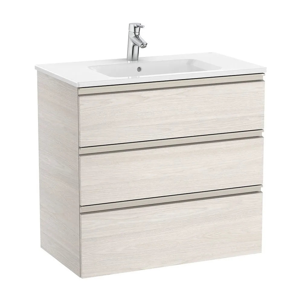 Mueble de baño de 80 cm de ancho con lavabo central color fresno Unik The Gap Roca - Vista 1