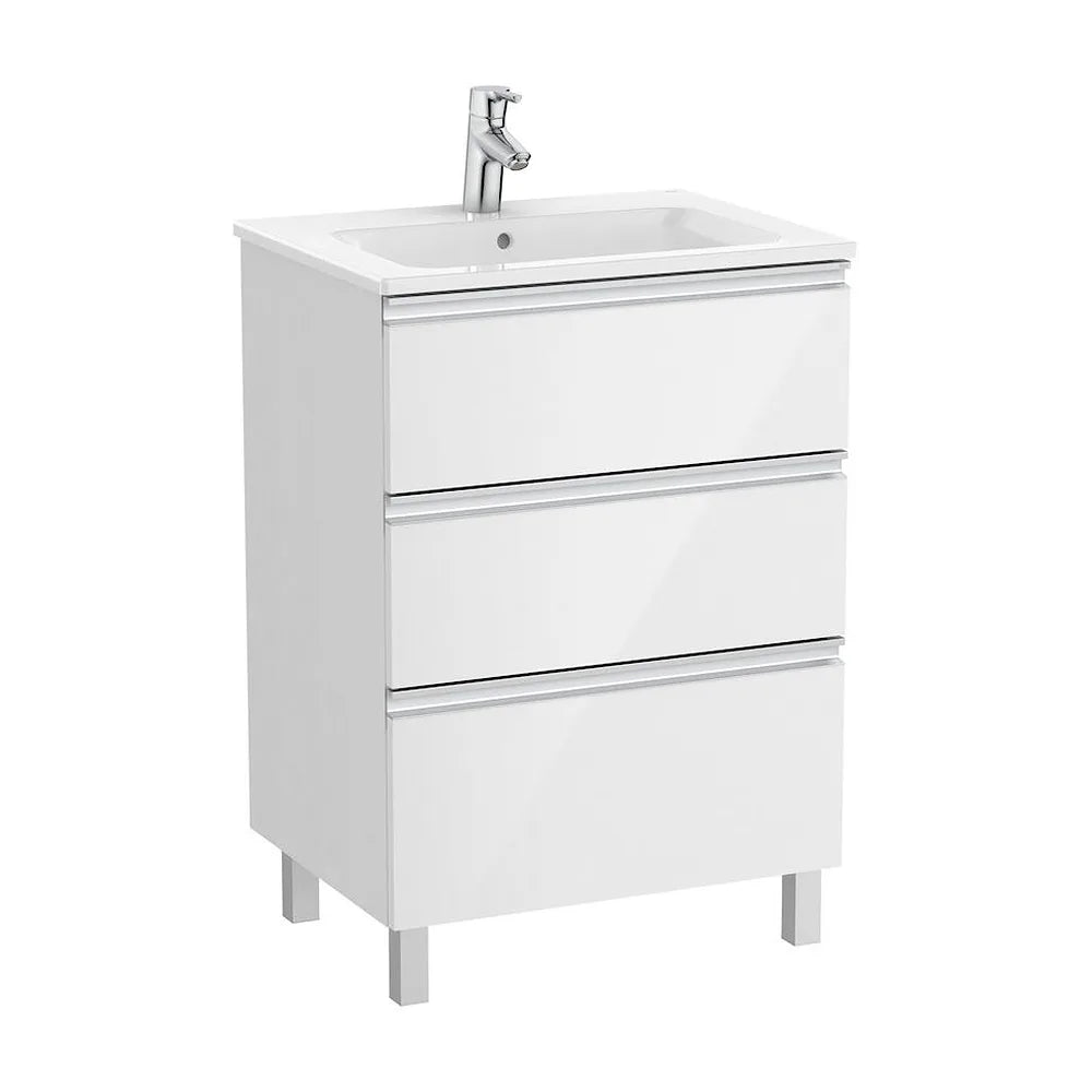 Mueble de Baño con Lavabo Central Unik de 60 cm Colección The Gap Blanco Brillo Roca - Vista 2