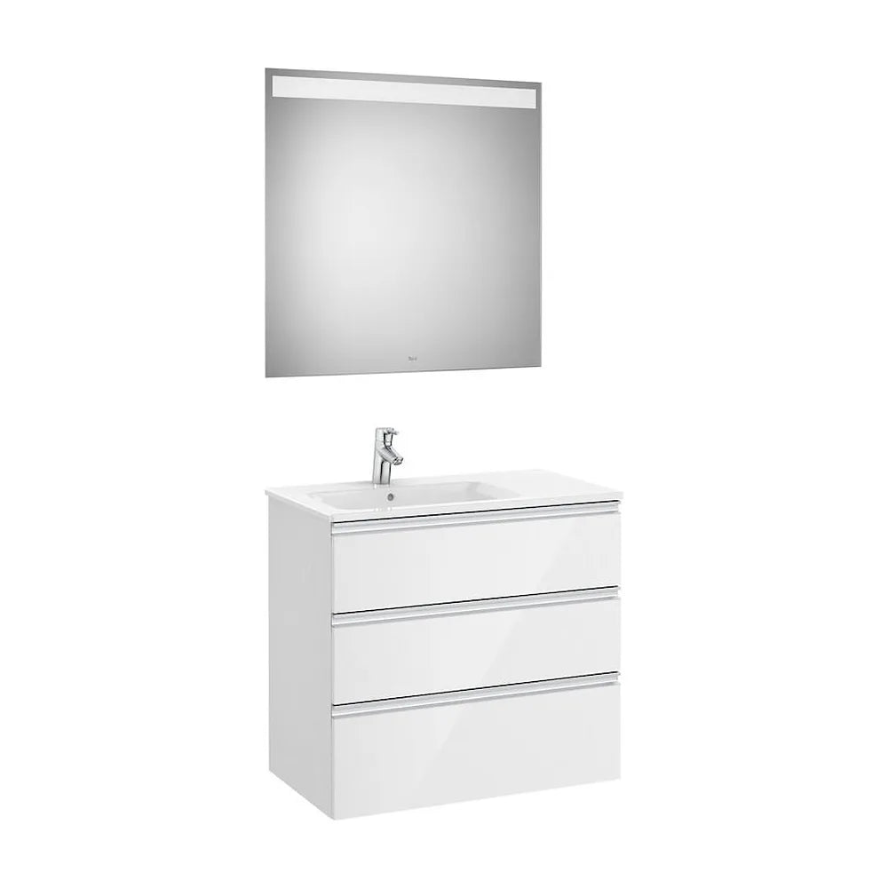 Conjunto de Baño con Lavabo Izquierdo de 80 cm Colección The Gap Blanco Brillo Roca - Vista 1