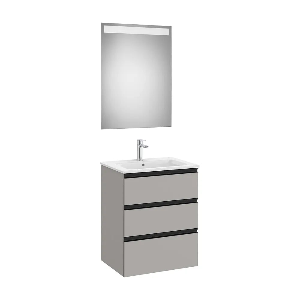 Conjunto de Baño con Lavabo Central Gris Mate de 60 cm Colección The Gap Roca - Vista 1