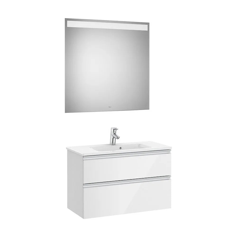 Conjunto de baño compacto de 80 cm con lavabo central color blanco brillo Pack The Gap Roca - Vista 1
