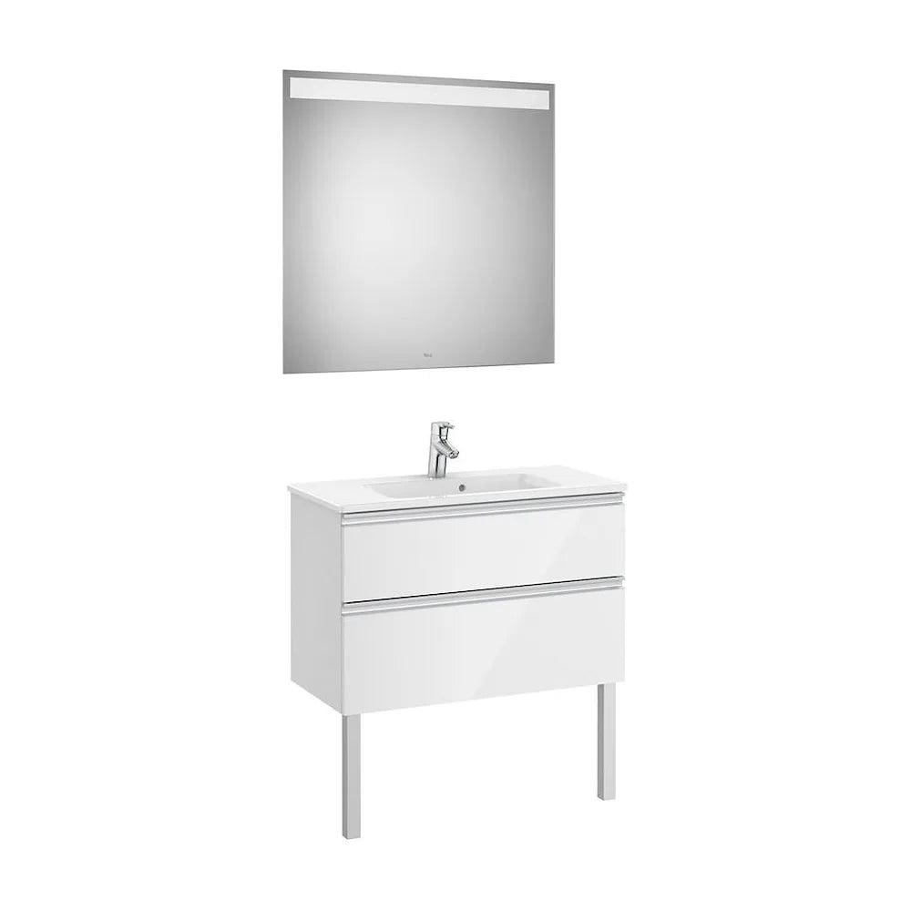 Conjunto de baño compacto de 80 cm con lavabo central color blanco brillo Pack The Gap Roca - Vista 2