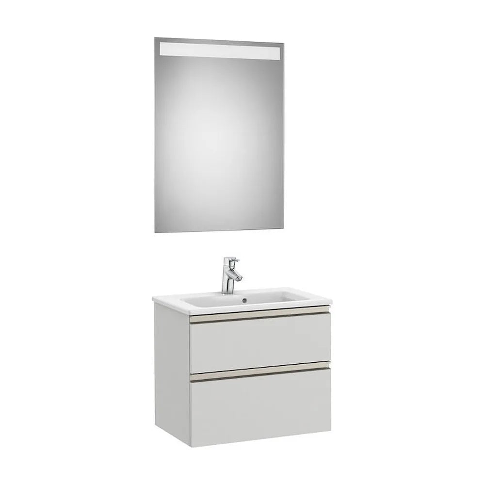 Conjunto de Baño Compacto con Lavabo Central Color Gris Ártico de 60 cm Colección The Gap Roca - Vista 1