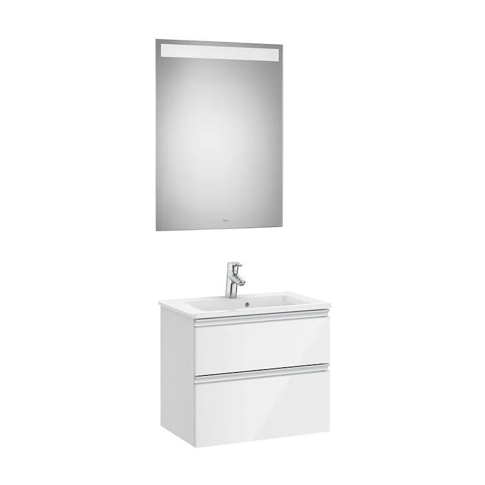 Conjunto de baño compacto de 60 cm con lavabo central color blanco brillo Pack The Gap Roca - Vista 1