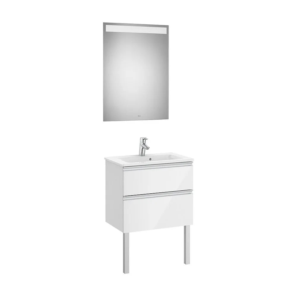 Conjunto de baño compacto de 60 cm con lavabo central color blanco brillo Pack The Gap Roca - Vista 2