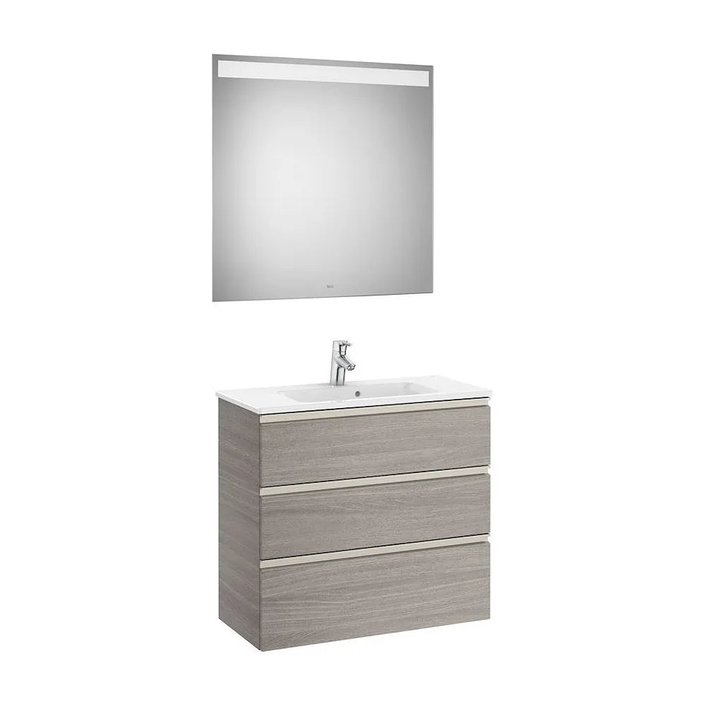 Conjunto de Baño Compacto con Lavabo Central de 80 cm Colección The Gap Roble Roca - Vista 1