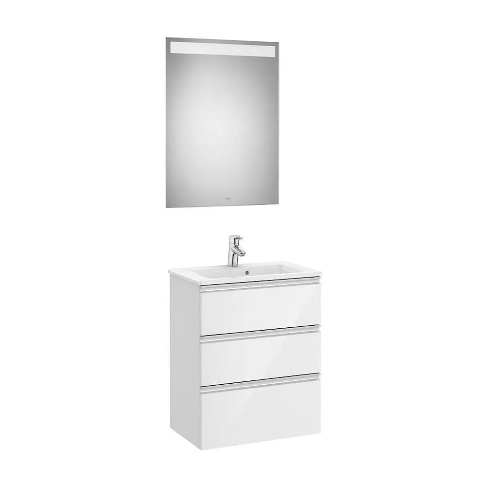 Conjunto de Baño Compacto con Lavabo Central de 60 cm Colección The Gap Blanco Brillo Roca - Vista 1