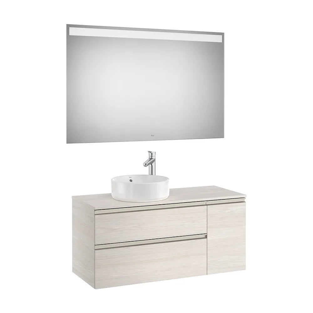 Mueble de baño con lavabo y espejo LED de 110 cm acabado fresno Pack The Gap Roca - Vista 1