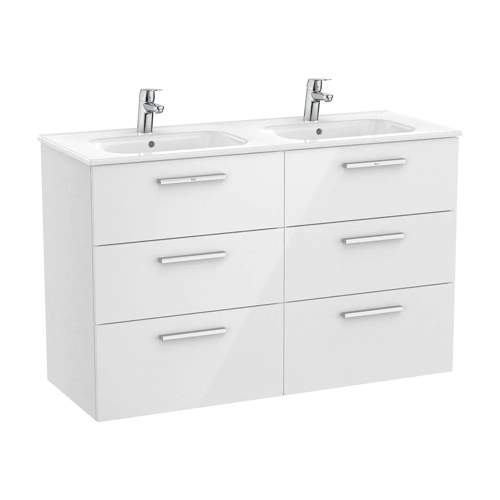 Mueble de Baño con Lavabo Doble Family Victoria de 119 cm Colección Unik Blanco Brillo Roca - Vista 1
